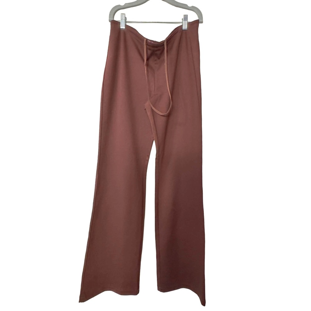Urban Outfitters Brown Flare Pants Sz Medium Y2K Stretch Knit Low Rise 70s Boho